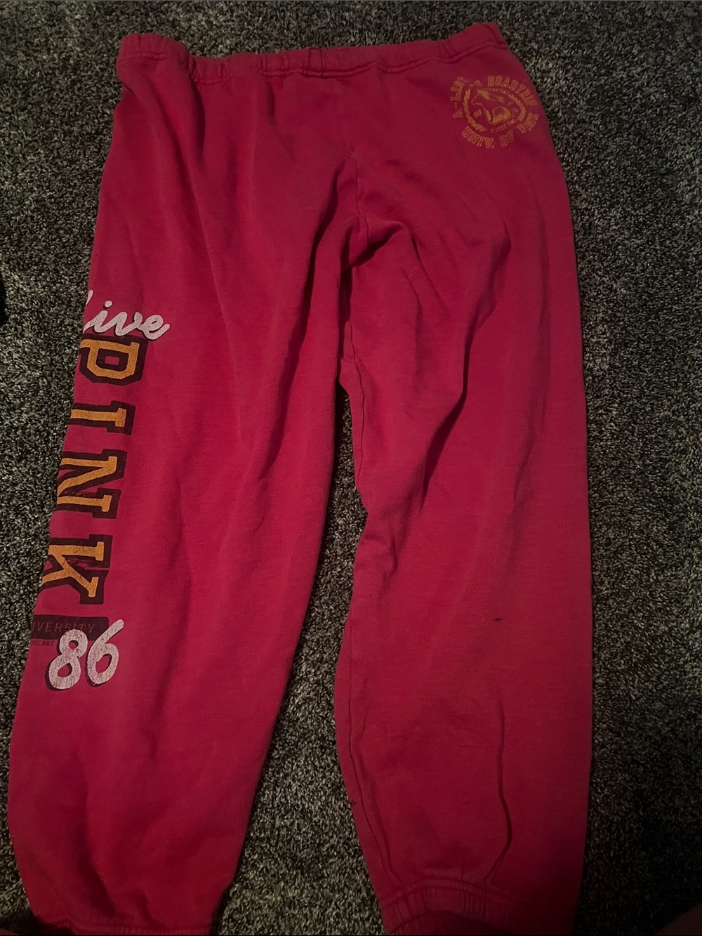 Y2K Pink Sweatpants with Graphic Accent